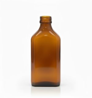 Flacon sirop brun plat (rectangulaire) - 200ml - sans bouchon - 60pcs