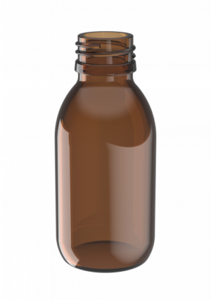 Glazen fles – bruin – 100ml – 28mm – zonder stop - 104st