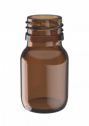 Glazen fles – bruin – 30ml – 28mm – zonder stop