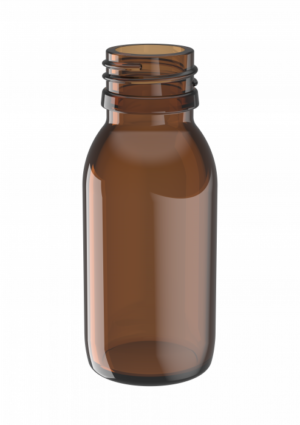 Glazen fles - bruin - 60ml - 28mm - zonder stop - 25st / 160st