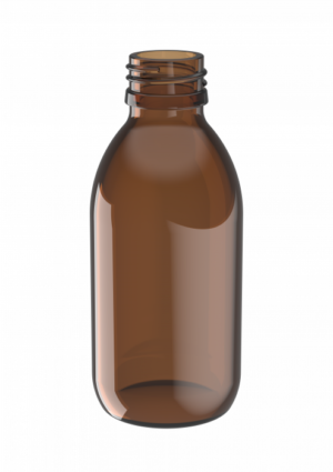 Flacon verre – brun – 150ml – 28mm – sans bouchon – 88pcs