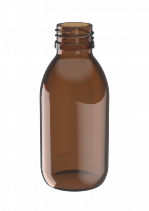 Flacon verre – brun – 125ml – 28mm – sans bouchon – 24pcs / 104pcs